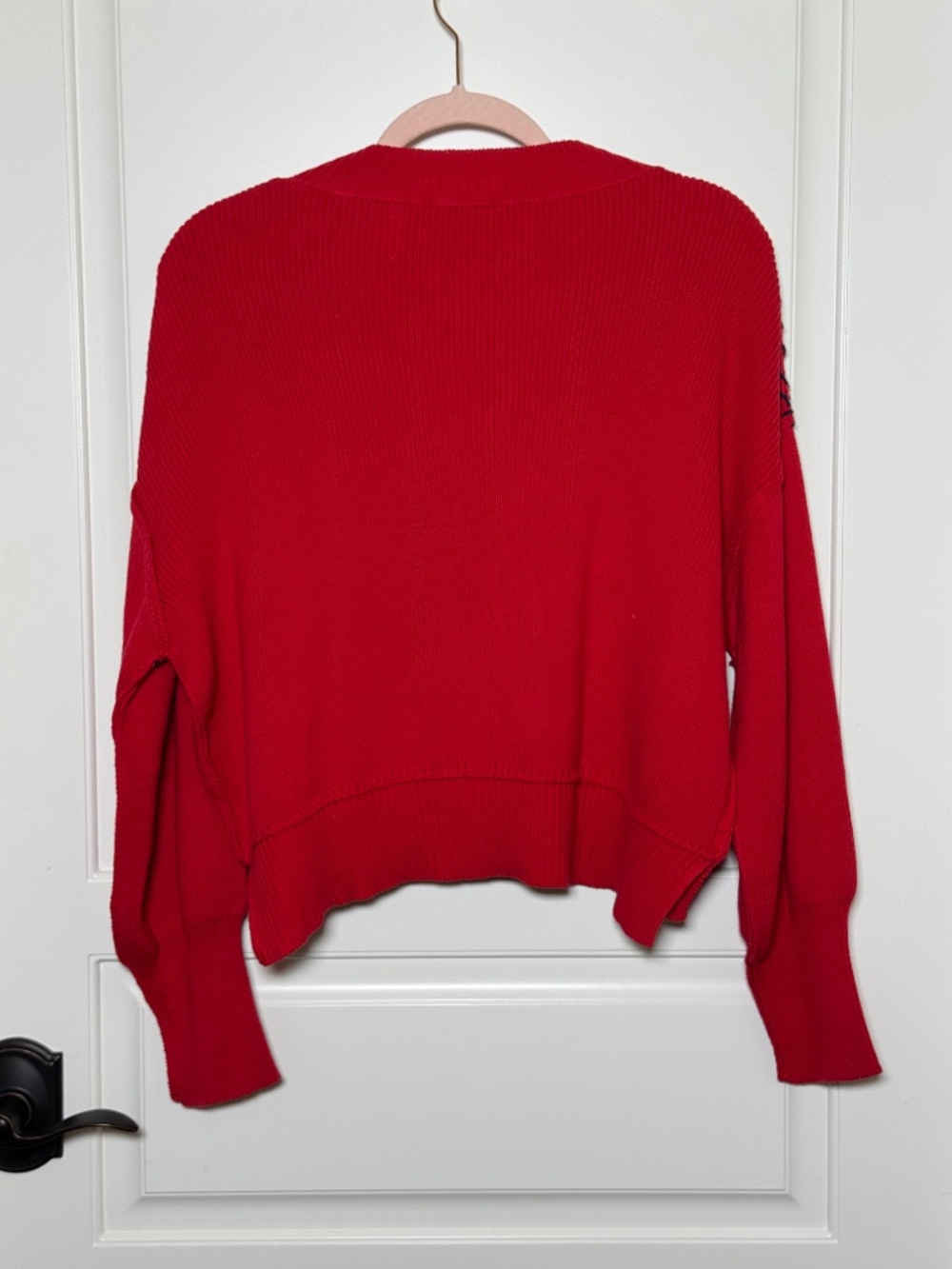 RED CABLE KNIT "USA" LONG SLEEVE SWEATER SIZE SMALL - NWT - Picture 9 of 12